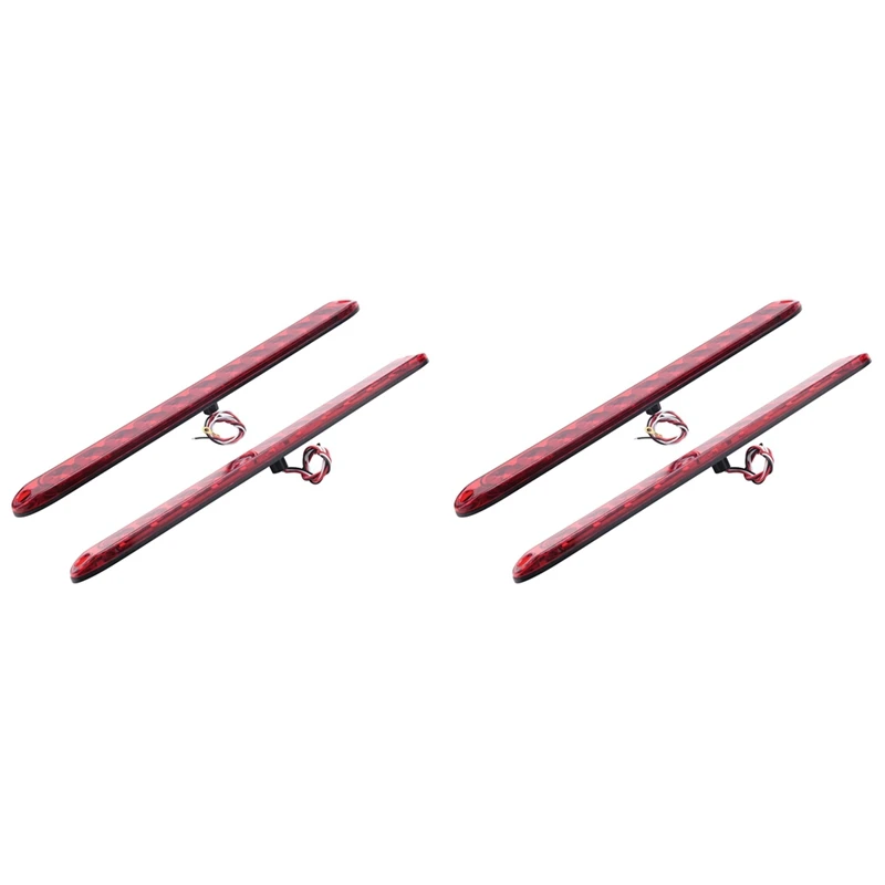 

4Pcs Red 15 Inch 11 LED Trailer Light Bar Sealed Stop Turn Tail Park Third 3Rd Brake Light
