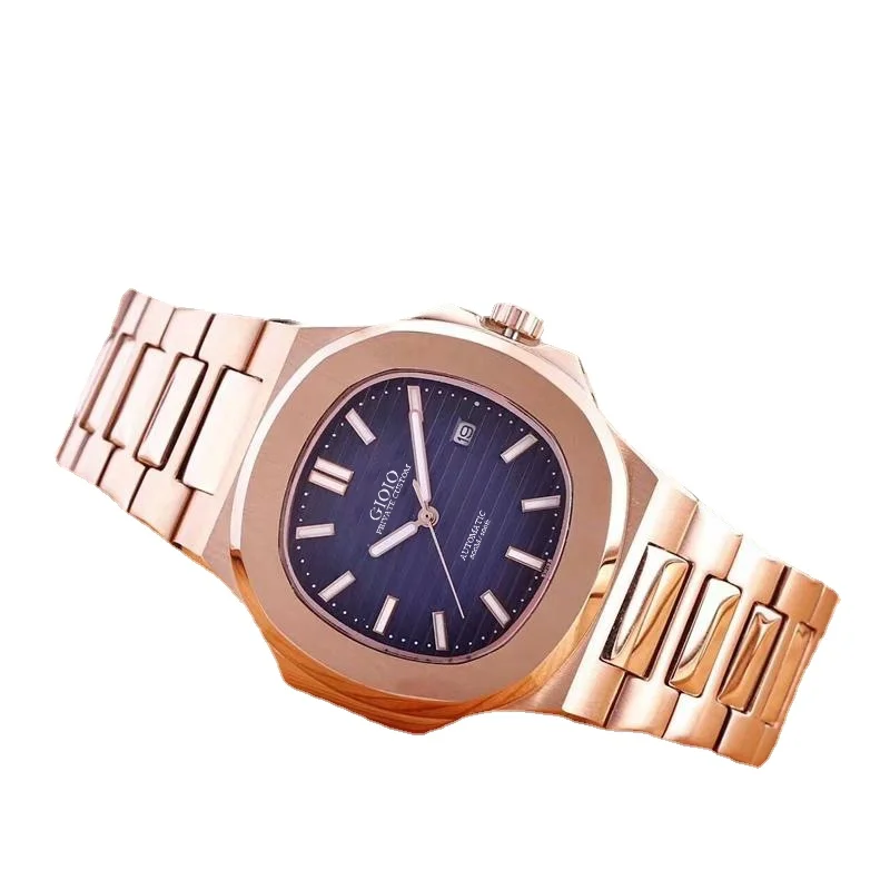 

men automatic mechanical watch black blue