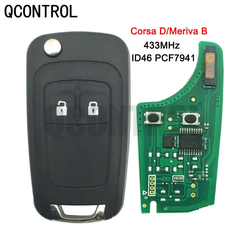

QCONTROL G4-AM433TX Vehicle Remote Key suit 433MHz for Opel/Vauxhall Corsa D 2007 , Meriva B 2010 PCF7941 Chip