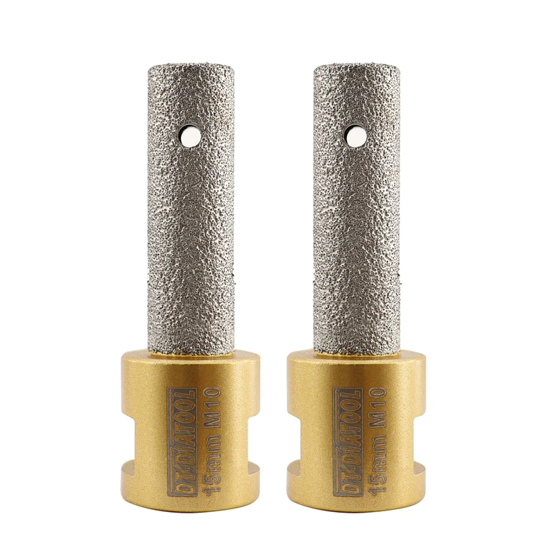 

DT-DIATOOL 2pcs/set Dia15mm Diamond Vacuum Brazed Milling Cutters With M10 Thread For Porcelain Hard Ceramic Marble Granite