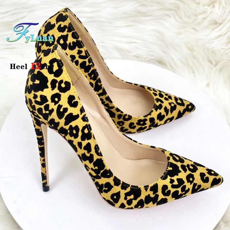 Женские туфли-лодочки с леопардовым принтом на шпильке 8-12 см светские туфли