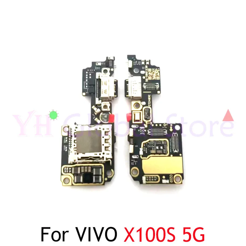 USB-разъем для зарядки плата порта Vivo S19 Pro X100S 5G с устройством чтения SIM-карт гибкий
