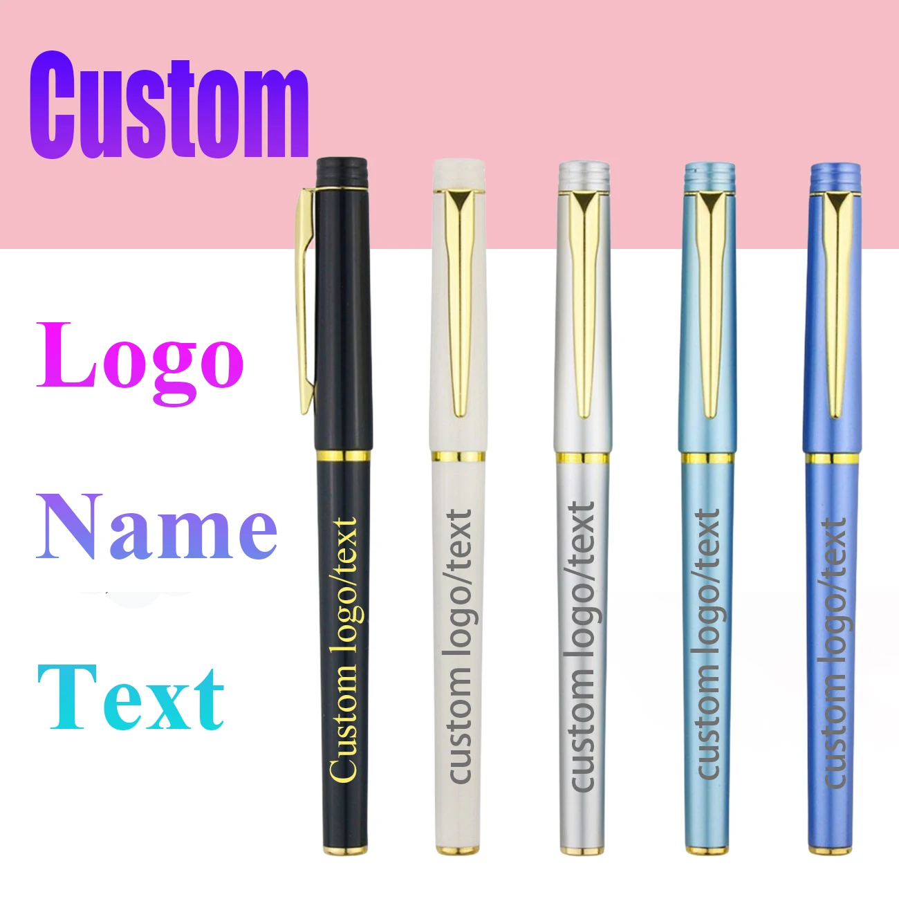 

Custom Name Ballpoint Pen Luxury Men Metal Sign Pens Engrave Logo Text Ballpen Black Ink Office School Writing Pen Gifts