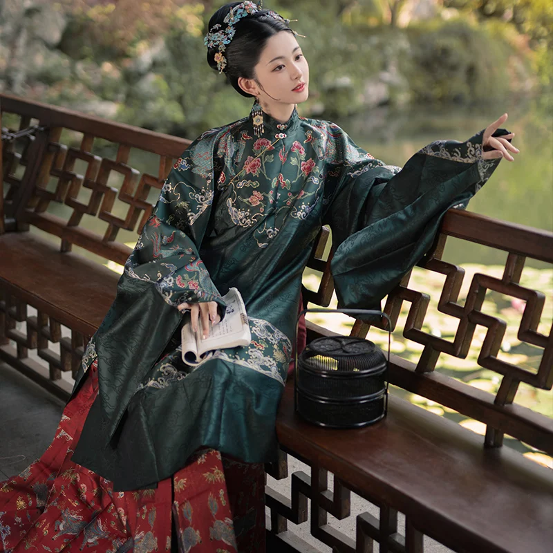 4 Colors Summer Hanfu Dress Round Neck Long Robe Ancient Chinese Traditional Woman Hanfu Oriental Performance Costume Dresses