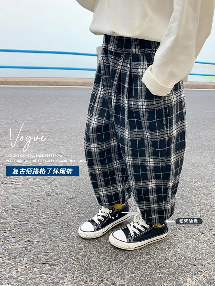 

Baby Boys' Pants Autumn Boys' Casual Pants Thin Children's Autumn Clothing Children's Plaid Trousers Autumn Outer Wear Western