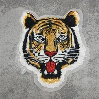 domineering sequin cool yellow tiger embroidery beaded patch punk rock applique big badge jacket clothes sewing diy accessories