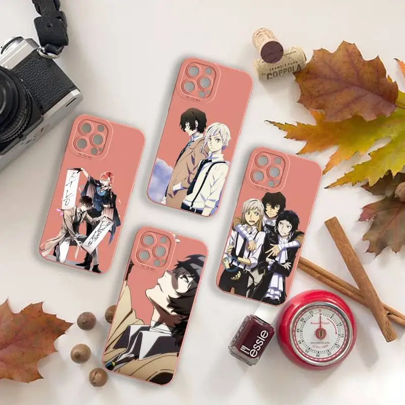 

Japan anime bungou stray dogs Phone Case For iPhone 13 12 11 Pro MAX Mini X XS XR 7 8 Plus Camera Lens Liquid Silicone