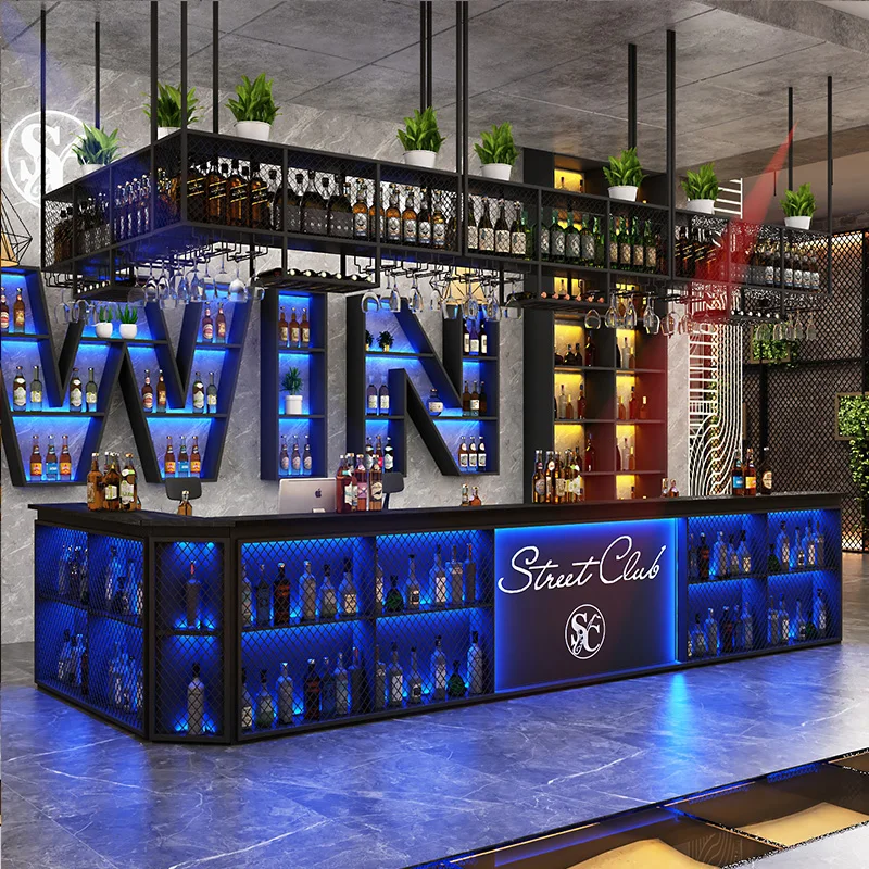 

Creative bar, bar counter, cashier restaurant, barbecue restaurant, billiards hall, industrial style, reception desk, corner, fr