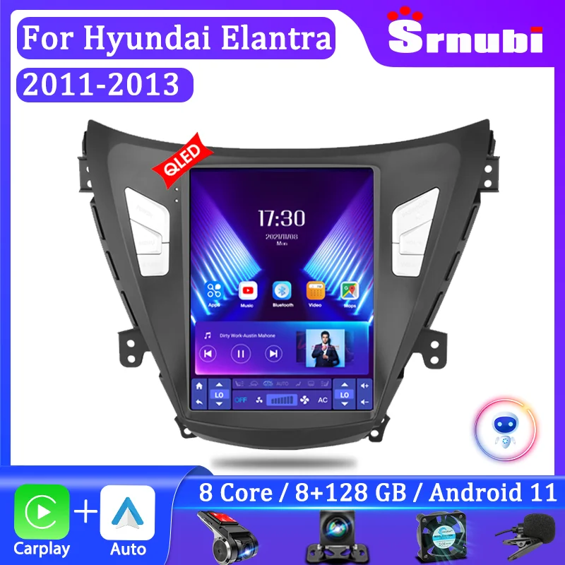 Android 2 Din Car Radio For Hyundai Elantra Avante I35 2011 2012 2013 Multimedia Player GPS Navigation Carplay 9.7" Head Unit