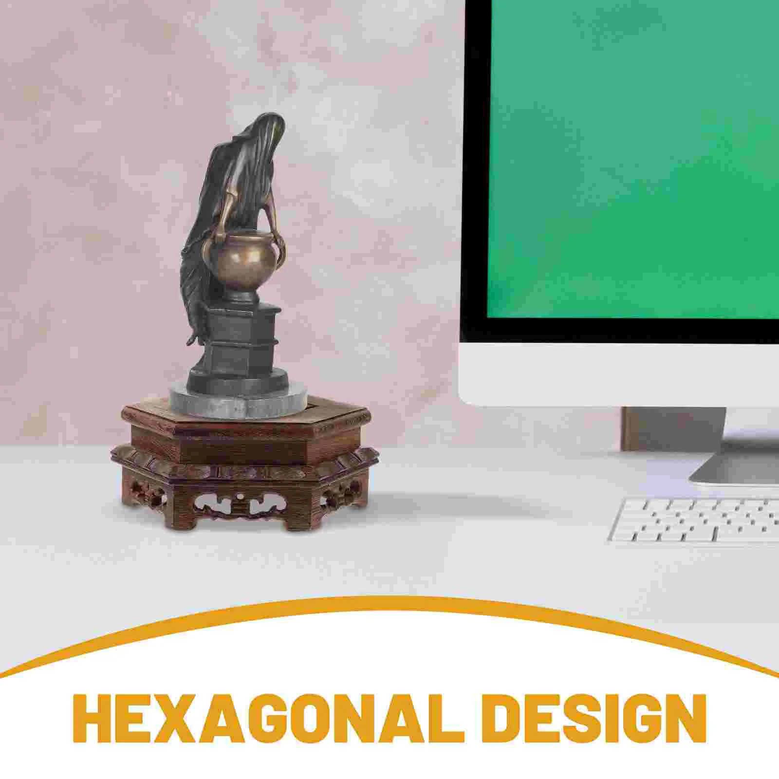 Деревянный шестиугольный кашпо подставка для деревянной вазы деревянная чаши с