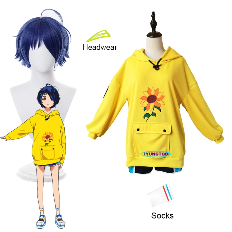 

Толстовка Ohto Ai для косплея, аниме-костюм с капюшоном и шортами, для мужчин и женщин, приоритет чудо-яйцо, парики