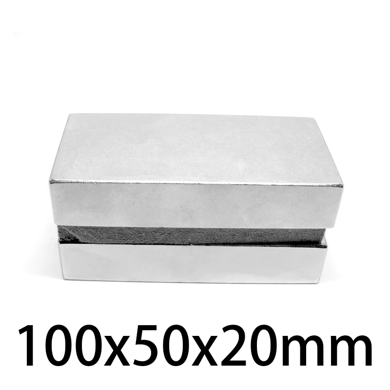 

1PC 100x50x20mm Big Block Search Magnet Strong 100x50x20mm Thick Quadrate Neodymium Magnet N35 Permanent NdFeB Magnets 100*50*20