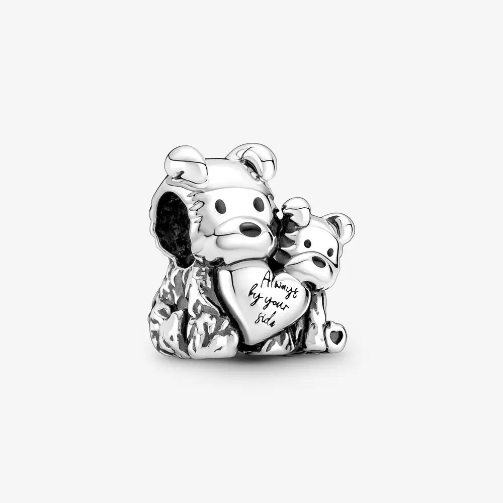 

2022 New Mother Puppy Love Charm Fits Pandora Bracelet Original 925 Sterling Silver Beads for Jewelry Making DIY Accessories