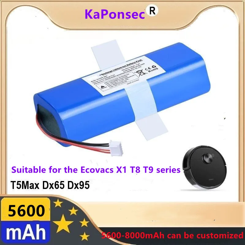 KaPonsec 14 4 В 950 T8 + T5Max Сменный аккумулятор для пылесоса ECOVACS Deebot Ozmo Hero T10 T9 X1 DX65 DX96 DX93