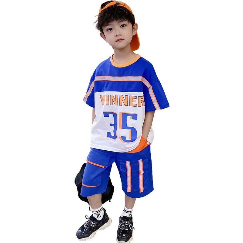 

4 6 7 8 9 10 11 12 13 Years Teen Boys Clothes Set Short Sleeve T-Shirt + Pants Summer Kids Sports Suit Children Outfits 2 Pieces