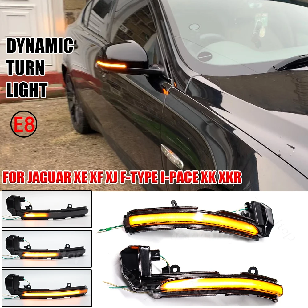 

Dynamic Blinker LED Streamer Turn Signal Lamp Side Mirror Light Indicator For Jaguar XE XF XJ F-TYPE XK XKR I-PACE X250 X260