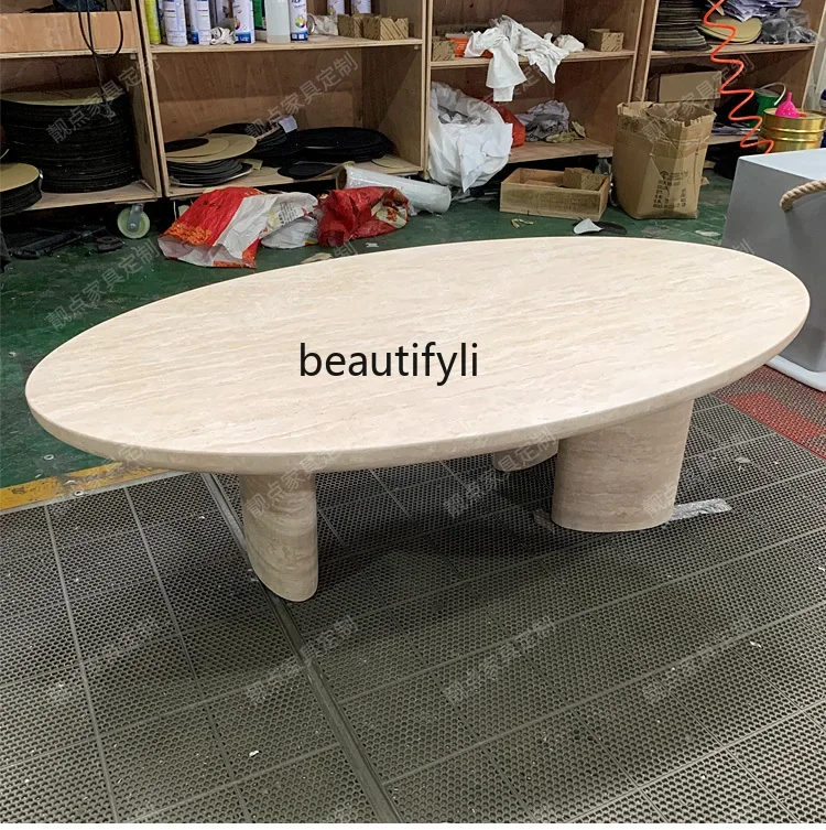 Ваби песочный ветер натуральный травертин журнальный столик маленькая квартира