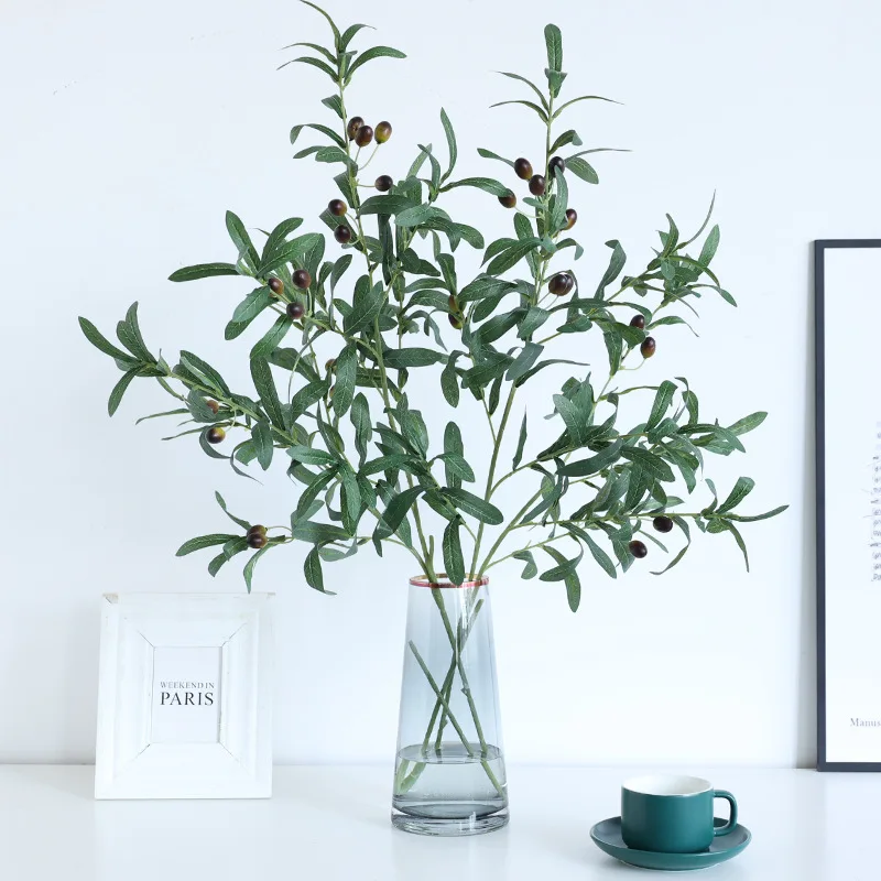 

Оливки, искусственные растения, настоящие ветки, шелковые искусственные растения для украшения балкона, дома, гостиной, сада, декор для свад...