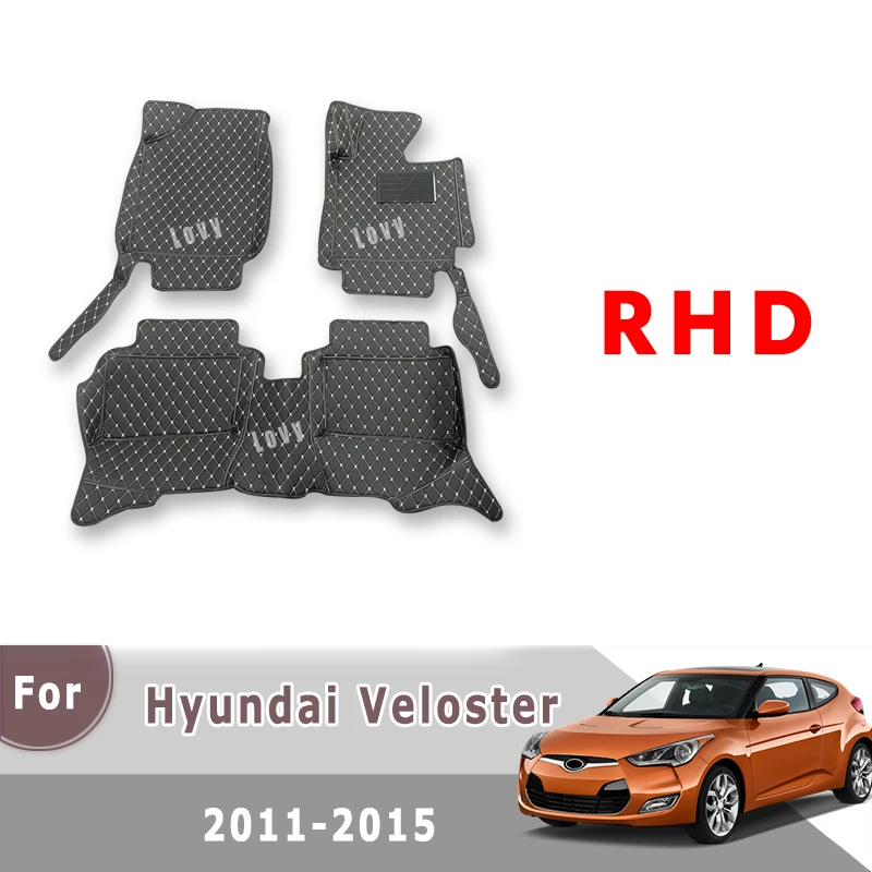 Alfombras RHD para Hyundai Veloster 2015 2014 2013 2012 2011, accesorios de protección, alfombras de decoración de pedales con estilo