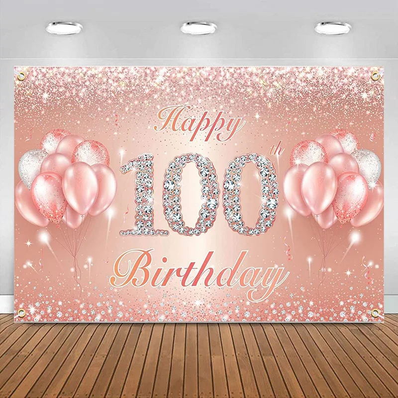 

Фотофон для фотосъемки с надписью "Happy 100th Birthday"