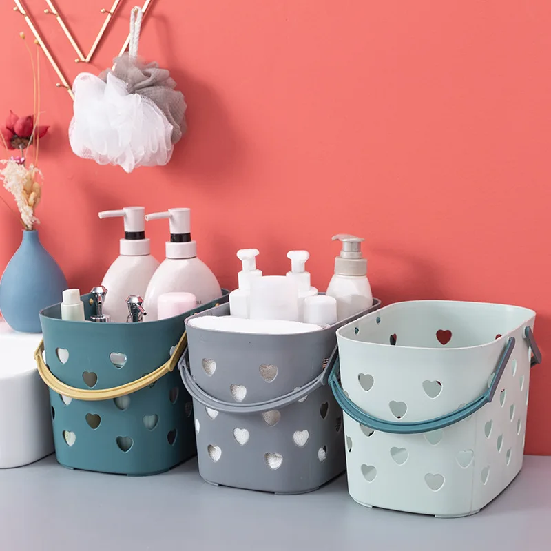 

New Bath Basket Bathroom Storage Basket Portable Plastic Shampoo Basket Bathroom Storage Organizations