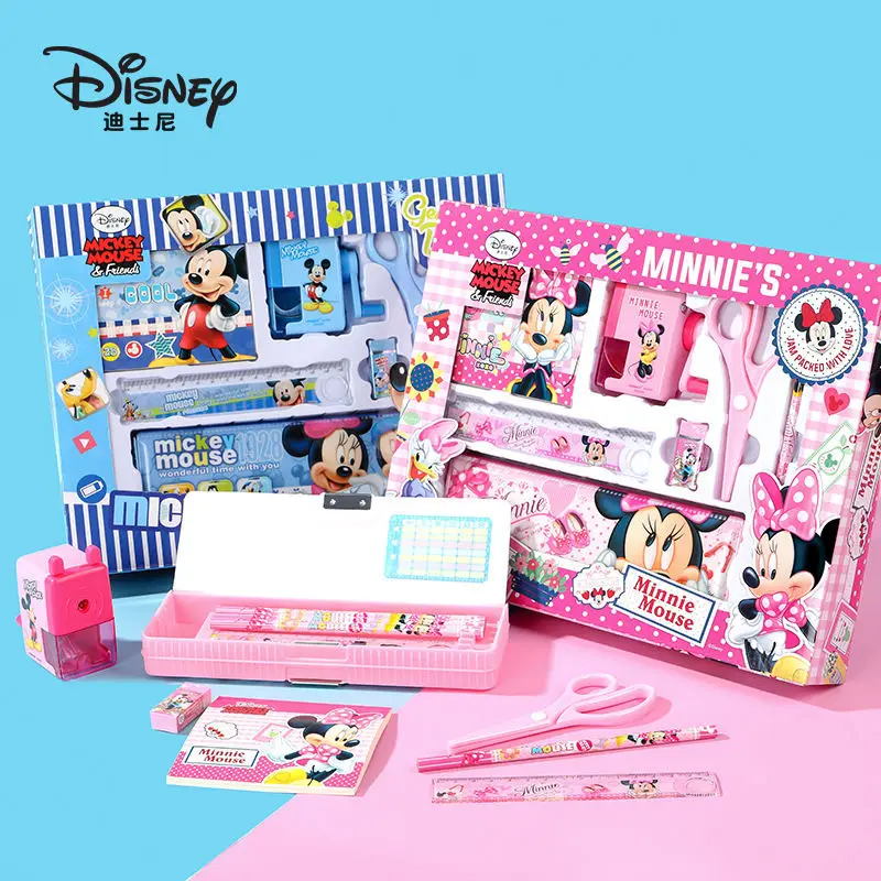 

Disney Cute Frozen Elsa Marvel Spiderman Mickey Minnie Stationery Gift Set Starter Essential Writing Pen Eraser School