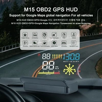m15 auto hud obd2 navigation head up display car electronics speedometer overspeed rpm voltage alarm car accessories