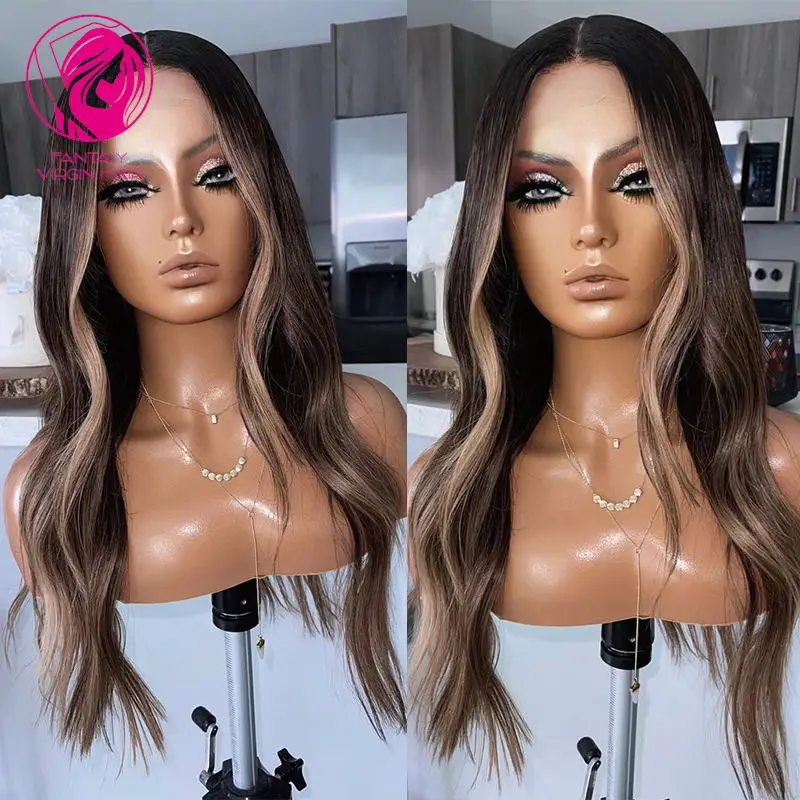 

Highlight Wig HD Full Lace Human Hair Wigs 28 inches Loose Wave Lace Front Wig Remy Hair Brown Blonde Wigs For Women 180 Density