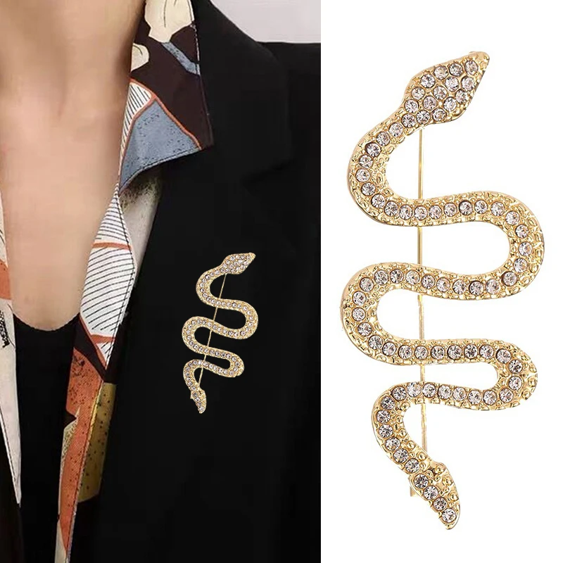 

Casual Fashion Snake Brooches Design Gold Color Women Men Lady Luxury Metal Snake Animal Brooch Pins Party Jewelry Gifts Broach