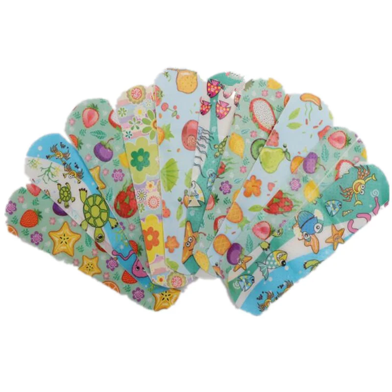 

100pcs Cartoon Animal Pattern Waterproof Hemostasis Kids Band Aid Stickers Adhesive Bandage Wound Strips Plasters for Children