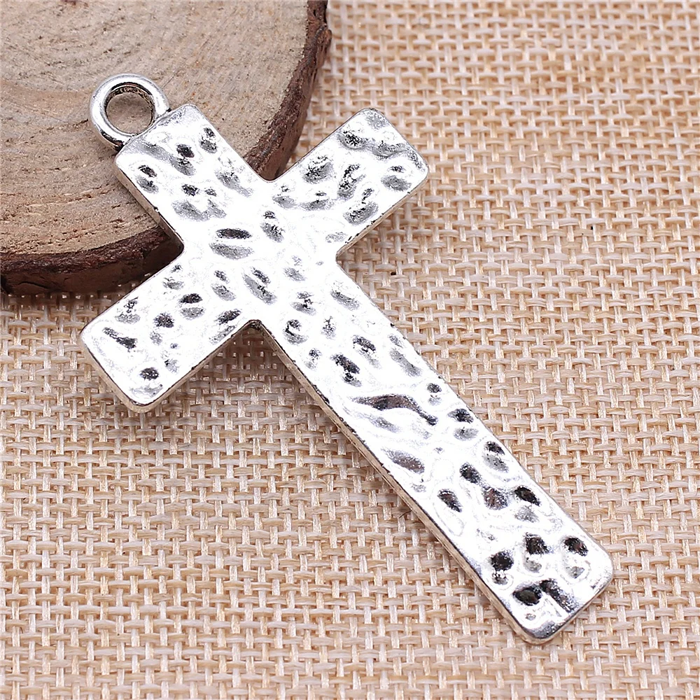 

20pcs Cross Pendant Charms Wholesale DIY Jewelry Making Jewelry Finding Antique Silver Color 38x67mm