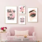 Модный постер для макияжа, холст с губной помадой, картина с цитатами, принт для девушек, настенные художественные принты, современные настенные картины, декор для гостиной