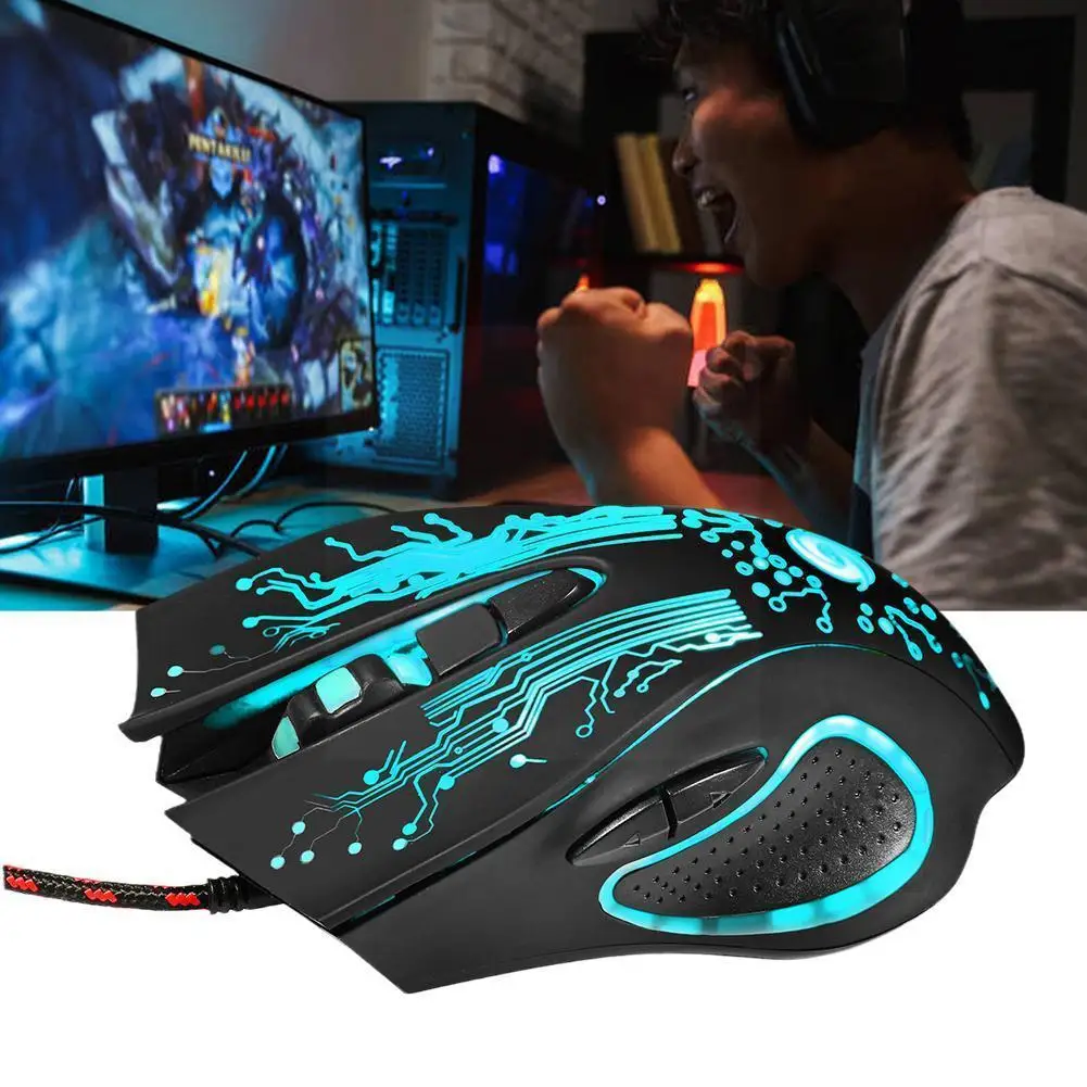 

RGB Wired Gaming Mouse For Computer Ergonomic Mouse Gamer With Cable Backlight LED Mute 5500 DPI Usb Mouse For Laptop F5E4