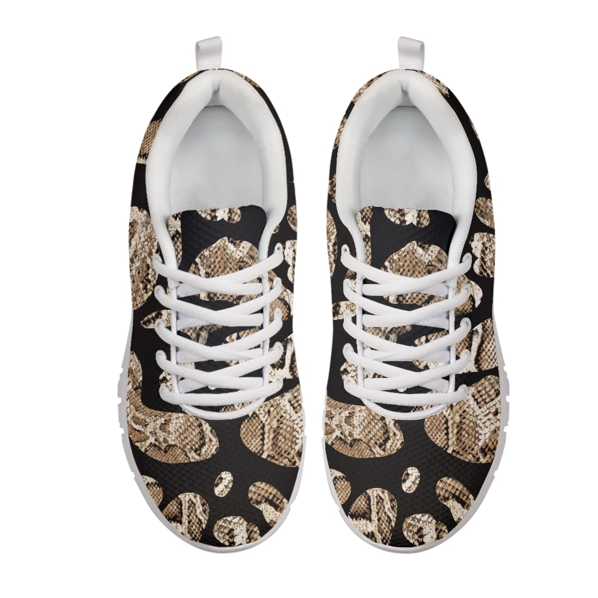 Yikeluo New Fashion Unsex Casual Breathable Athletic Tennis Shoes Sneakers Python Skin 3D Print Mesh Flats Shoes for Men 2022