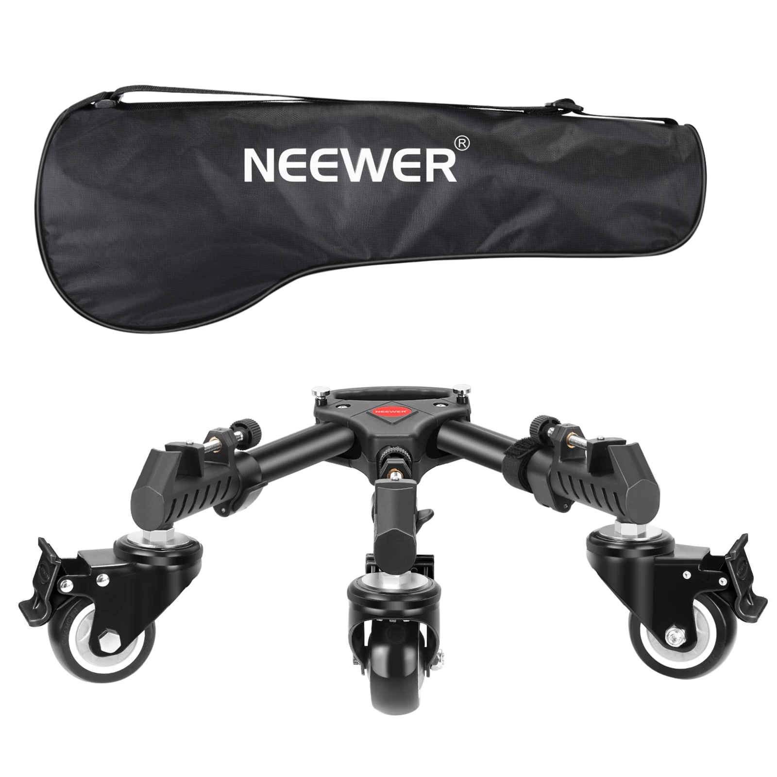 

Штатив для фотосъемки Neewer, сверхмощный, с большими 3-дюймовыми резиновыми колесами, регулируемыми креплениями для ног и сумкой для переноск...