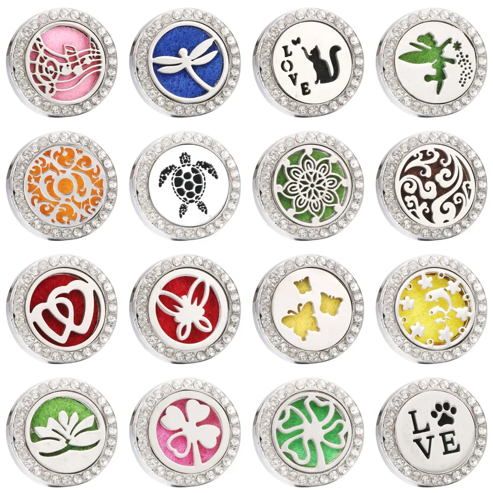 

Aromatherapy 18mm Snap Buttons Perfume Locket Stainless Steel Essential Oil Diffuser Butterfly Snap Button Bracelet Jewelry