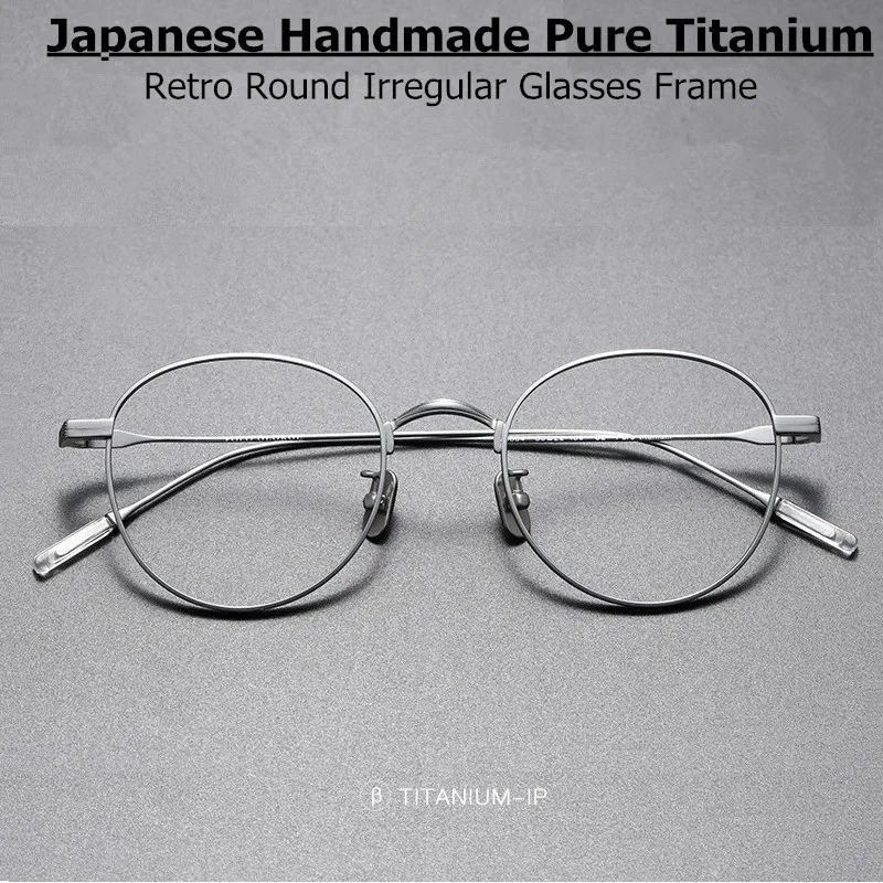 

Japanese Handmade Titanium Eyeglasses Ultra Light Glasses Frame Men Vintage Round Optical Eyewear Women Myopia Blue Light Gafas