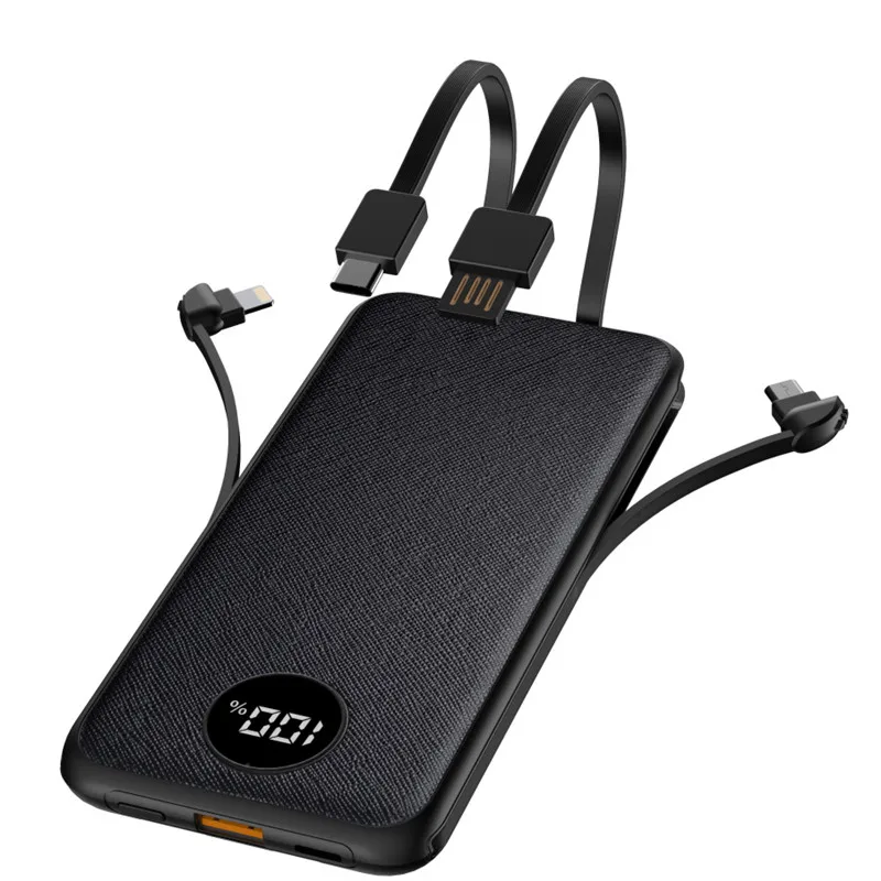 

Wireless Power Bank 10000mAh Digital Display Power Comes with Charging Cable External Battery Portable Charger for Mobile Phones