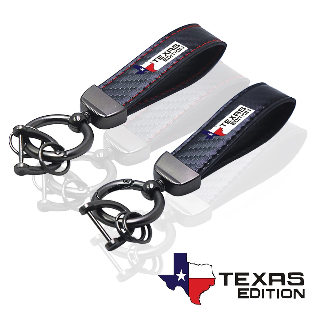 

for ford Texas Edition car Key chain Rings carbon fiber keychain Car Accessories
