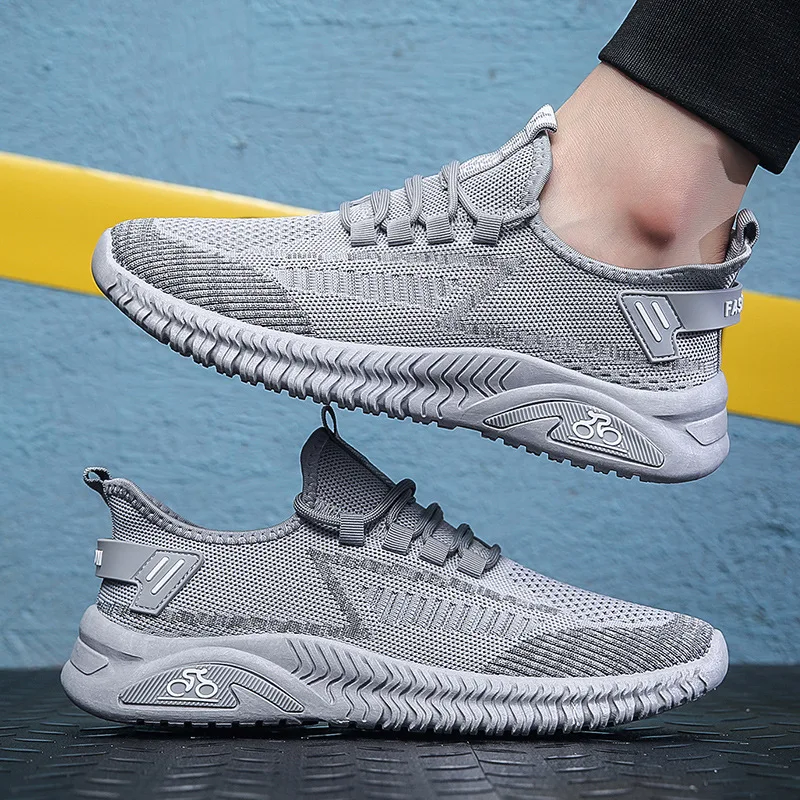 Flying Woven Men's Shoes 4 Seasons Breathable Sports Shoes for Men Lightweight Running Cloth Shoes Fashion Mans Casual Footwear