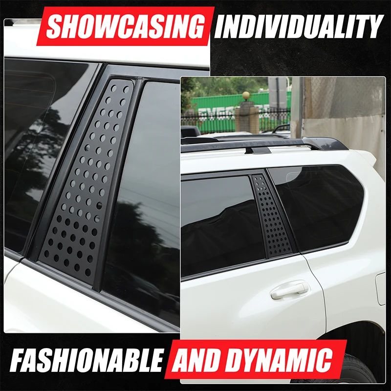 Для Toyota Land Cruiser Prado FJ150 2010-2023 алюминиевый сплав черный автомобиль заднее окно