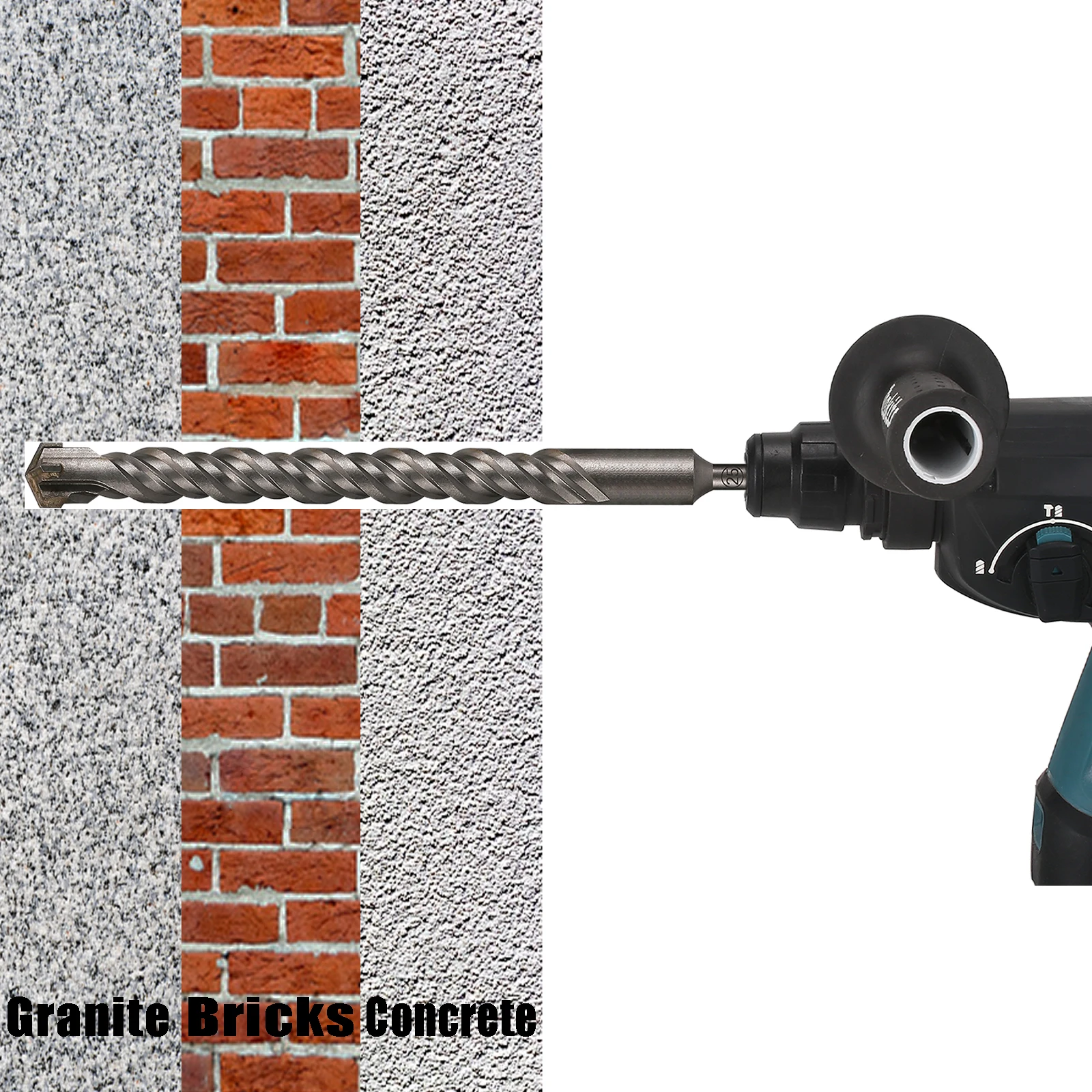 1Pc Concrete SDS Plus 8-30mm bit Cross Cutter head double auger Hammer 400mm Wall Brick Block Electric Masonry Bit