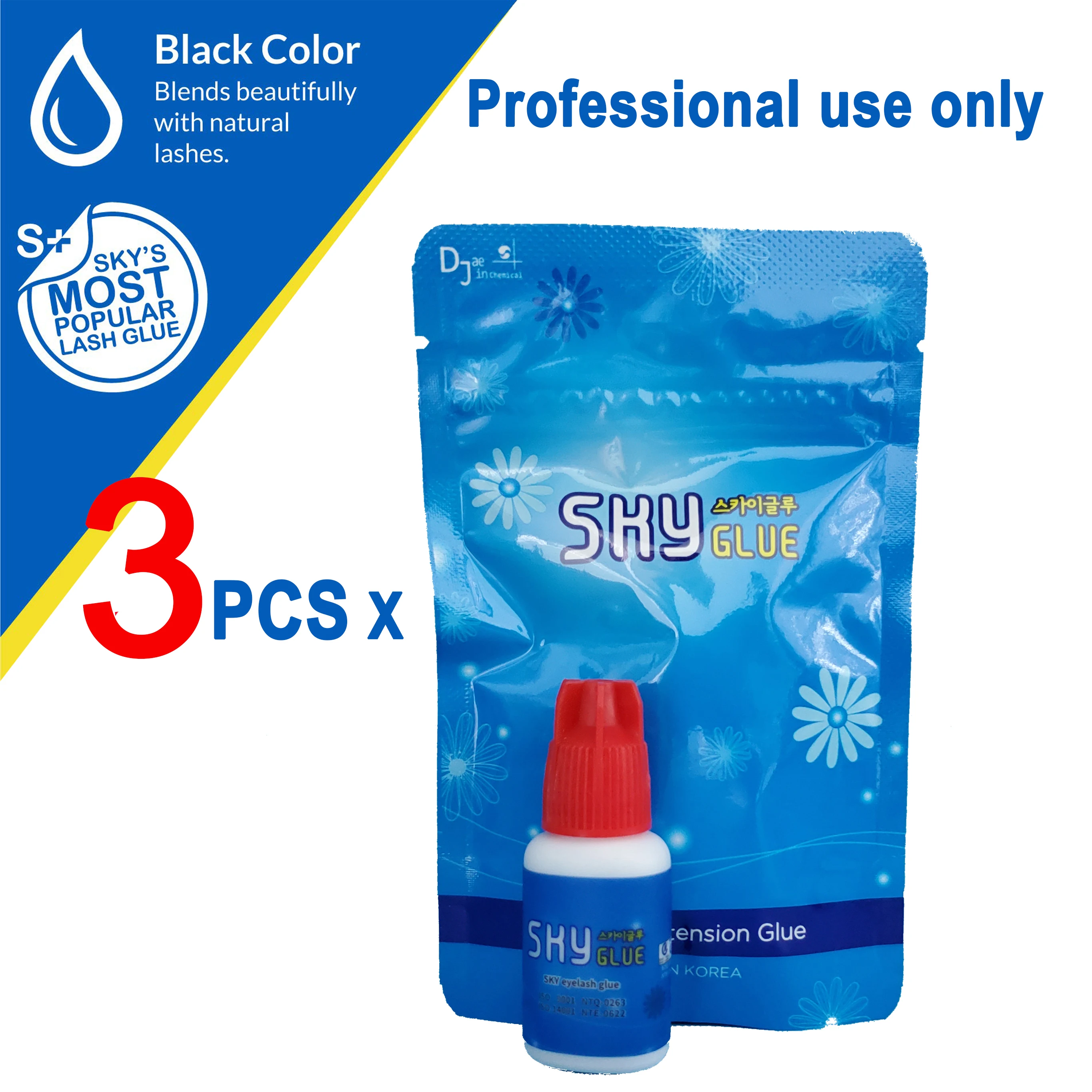 

3&5 Pcs Sky S+ Glue Eyelashes Extension Glue False Lash Strong Adhesives Retention 7 Weeks No Irritation Eyelash Glue Wholesale