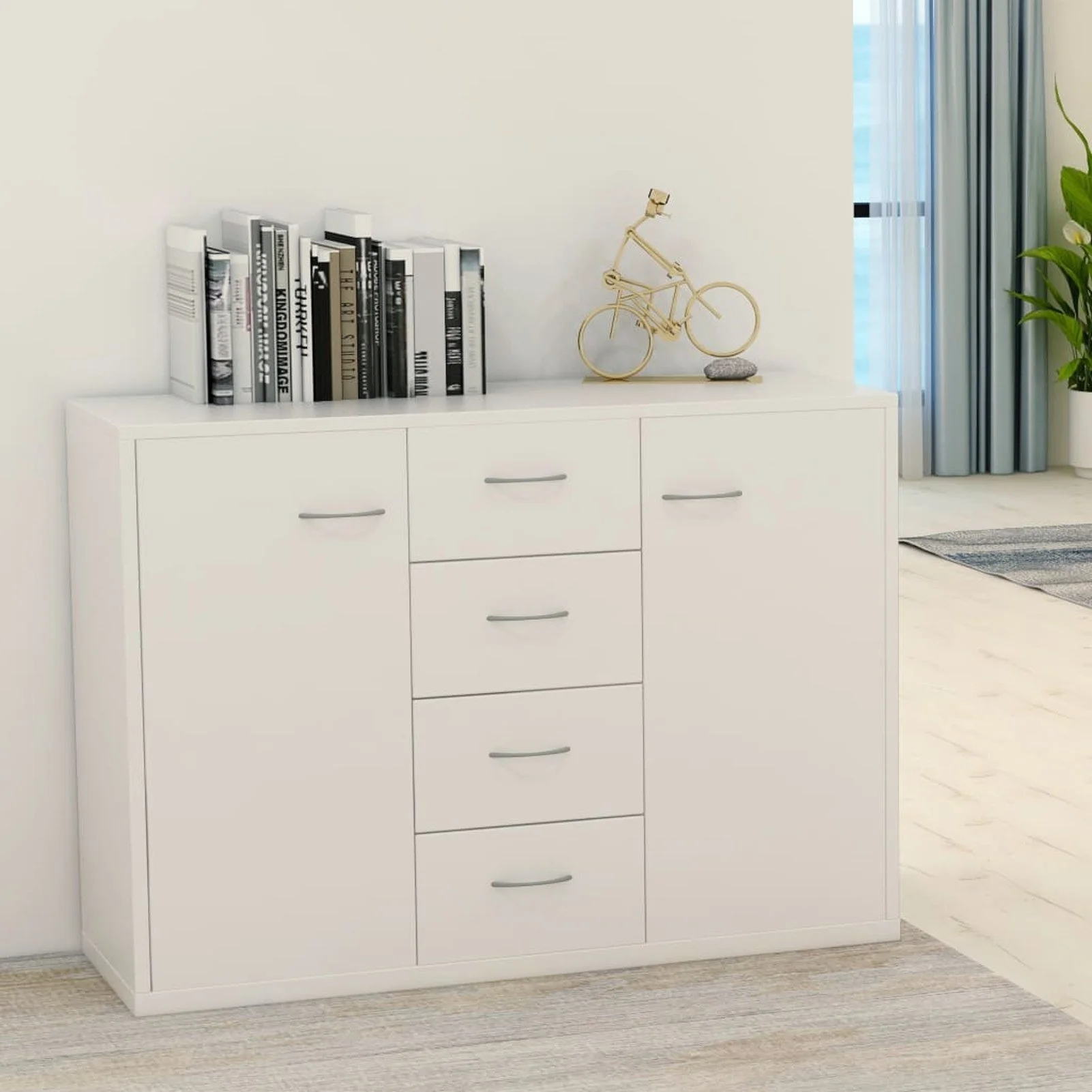 

Sideboard White 34.6"x11.8"x25.6" Chipboard