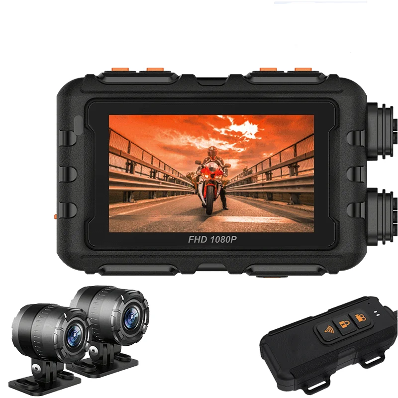 

Mini WiFi Motorcycle Dash Cam Dual HD 1080P DVR Camera No Screen 140 degrees Wide Angle IP67 Waterproof GPS camara moto