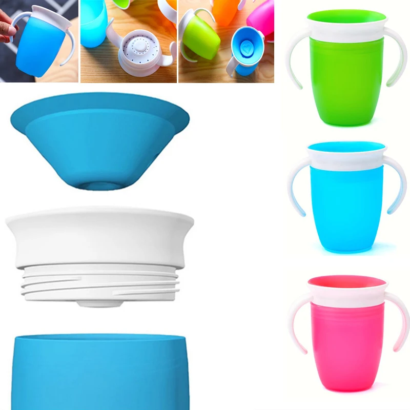 

360° Can Be Rotated Baby Learning Drinking Cup Kids Flip Lid Leakproof Infants Water Cups Bottle Children's BPA Free