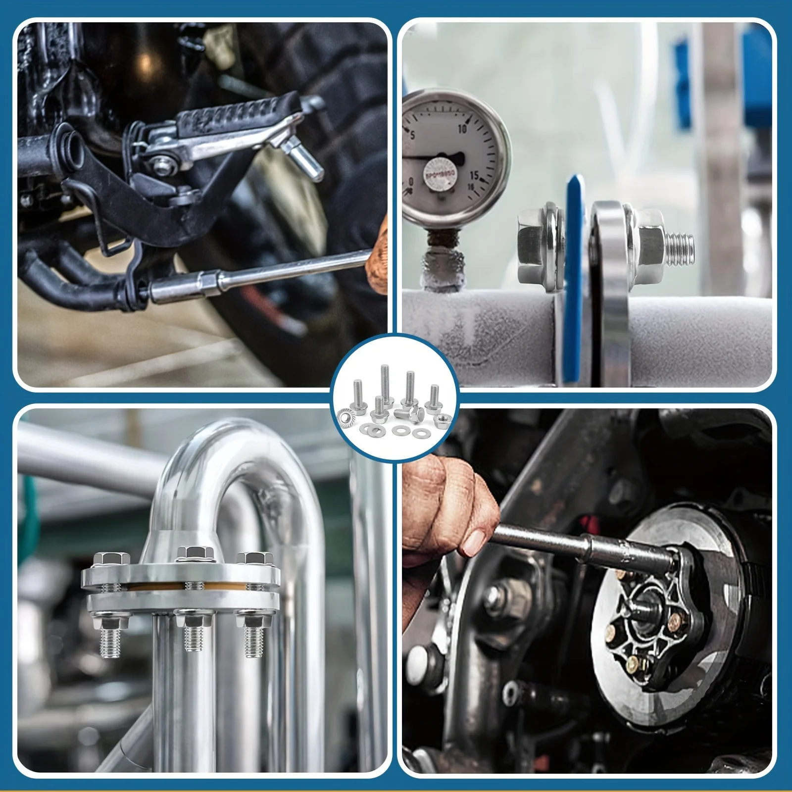 Ассортимент фланцевых болтов с шестигранной головкой M6 из нержавеющей