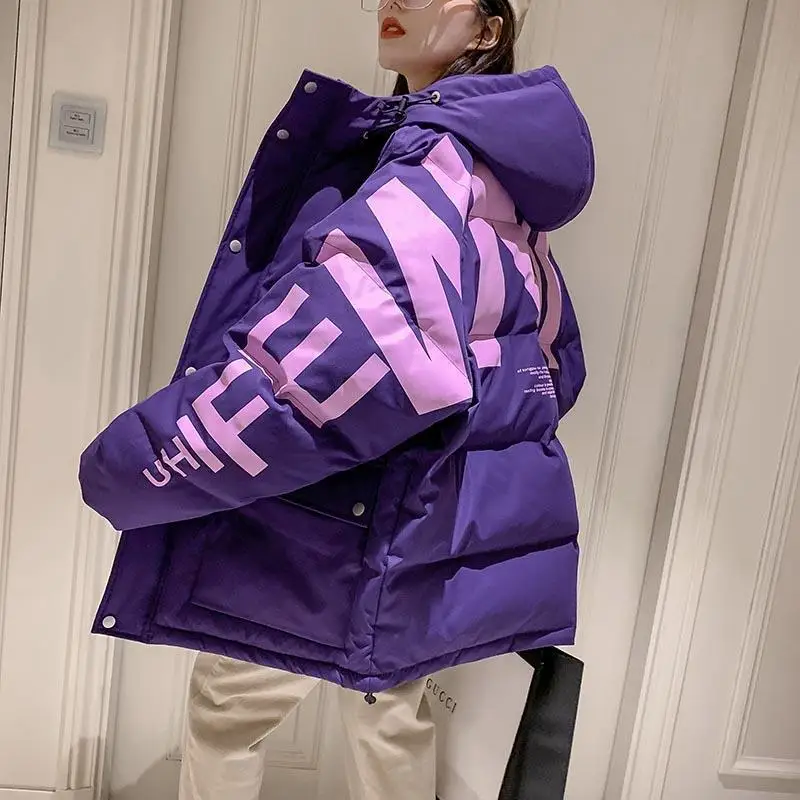2023 Jacket Women's Winter Mid-length Winter Padded Jacket New Style Korean Loose Thick Warm Cotton-padded Jacket Bread Jackets