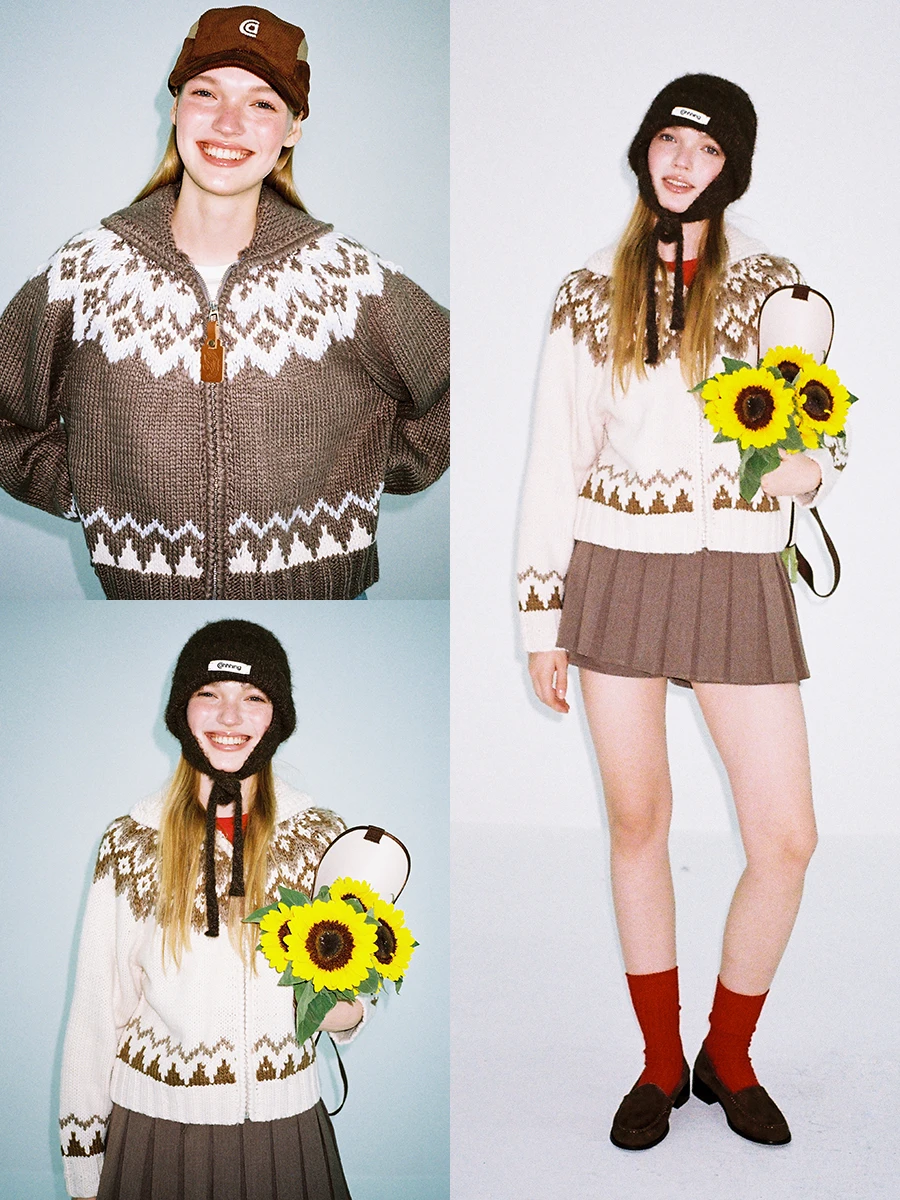 A Fairisland вязаный кардиган женский винтажный свитер толстое теплое свободное