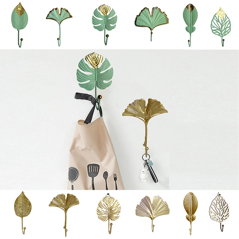 

Металлический настенный крючок в форме листа, в скандинавском стиле